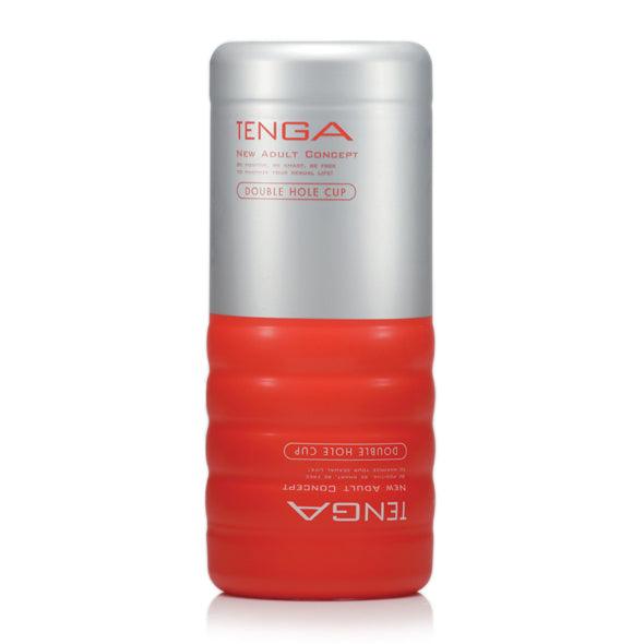 TENGA Double Hole Cup Male Stroker - Vaginal Anal Silicone Masturbator - Lucidtoys