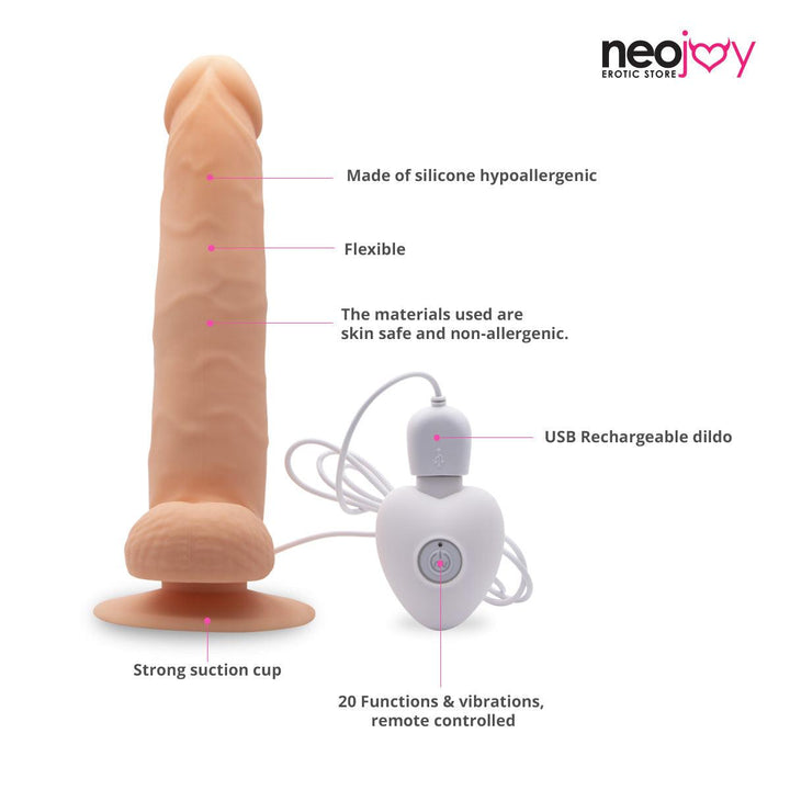 Neojoy Silicon Flesh Ultra Realistic Dildo with  Suction Cup 17.5cm -6.8 inch Dildos - lucidtoys.com Dildo vibrator sex toy love doll