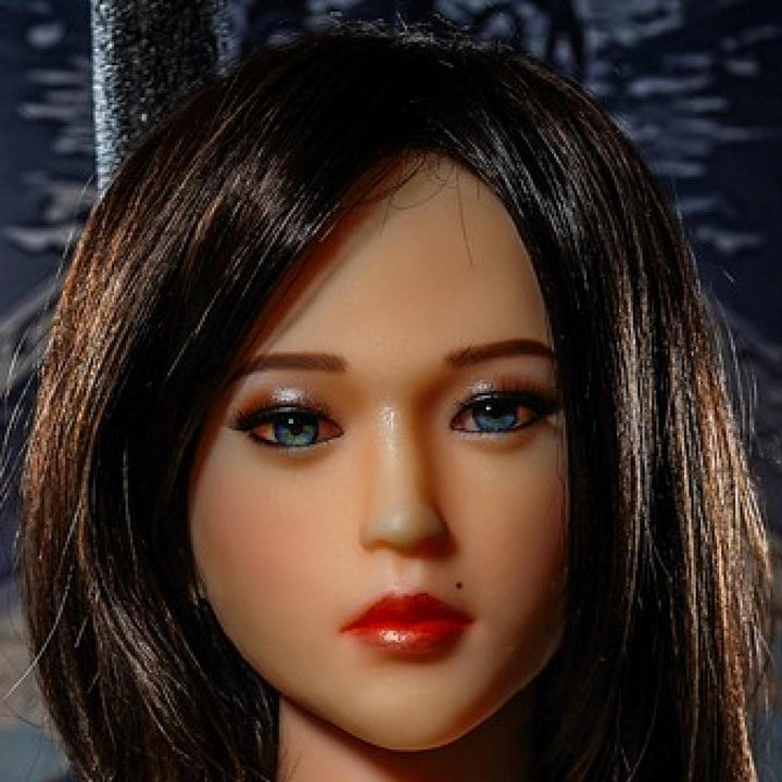 SoulMate Dolls - Silicone Sex Doll Heads - Implanted hair- M16 Compatible - Light Brown - Lucidtoys