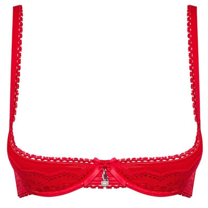 Obsessive - Sexy Lingerie - Lovica Half Bra - S/M - Red - Lucidtoys