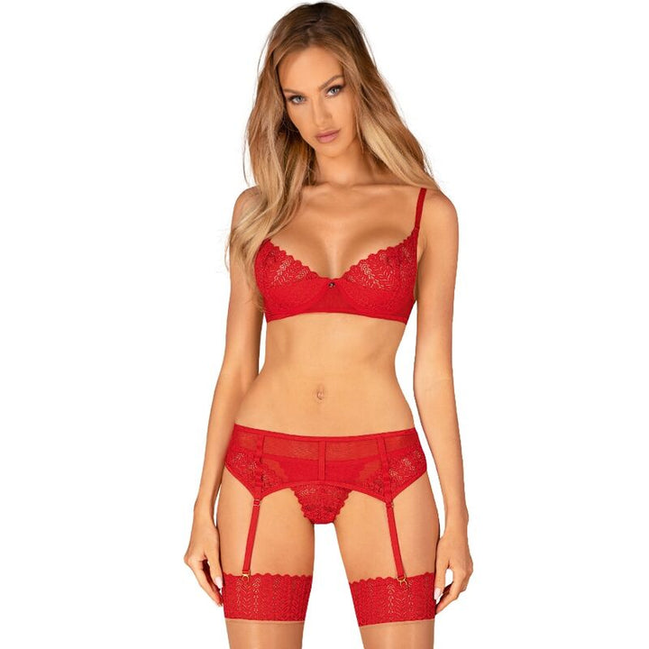 OBSESSIVE - INGRIDIA THREE PIECES RED XS/S